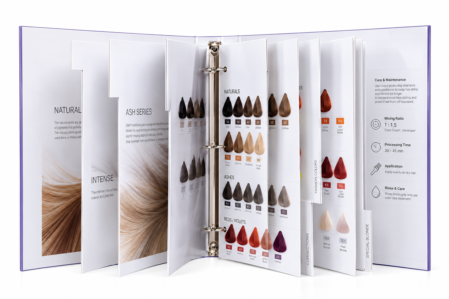 46 shades binder hair color chart 1