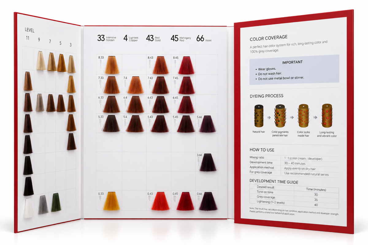 50 Shades 4-Fold B Style Hair Color Chart