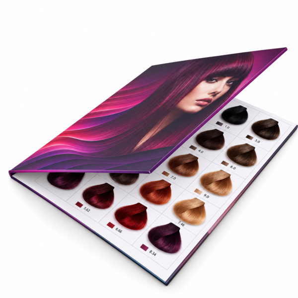 12 Shades 2-Fold Style Hair Color Chart