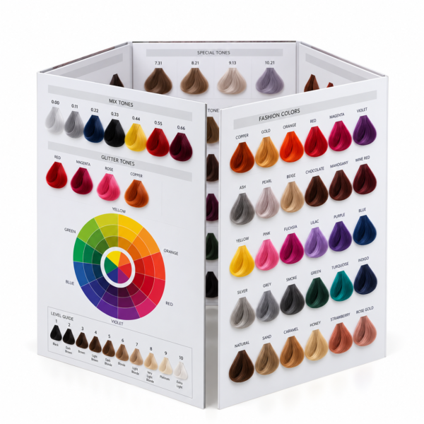136 Shades 5-Fold Style Hair Color Chart